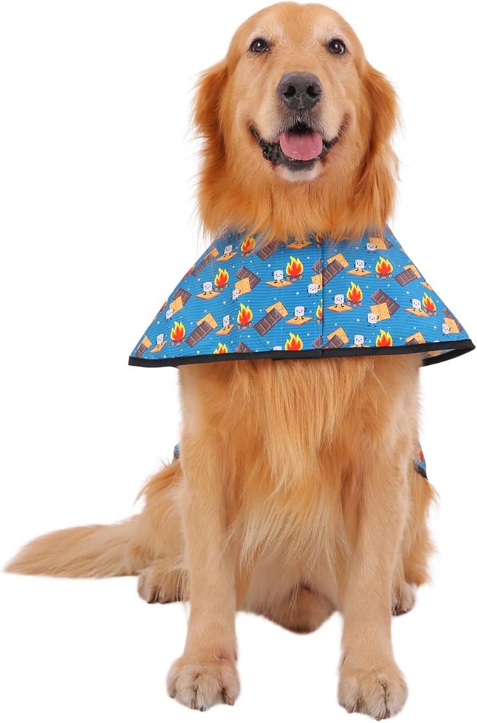 HDE Dog Raincoat Jacket Reflective Adjustable Hooded Pet Poncho Rain Coat with Leash Hole for Small to X-Large Dogs Happy Camper - XL