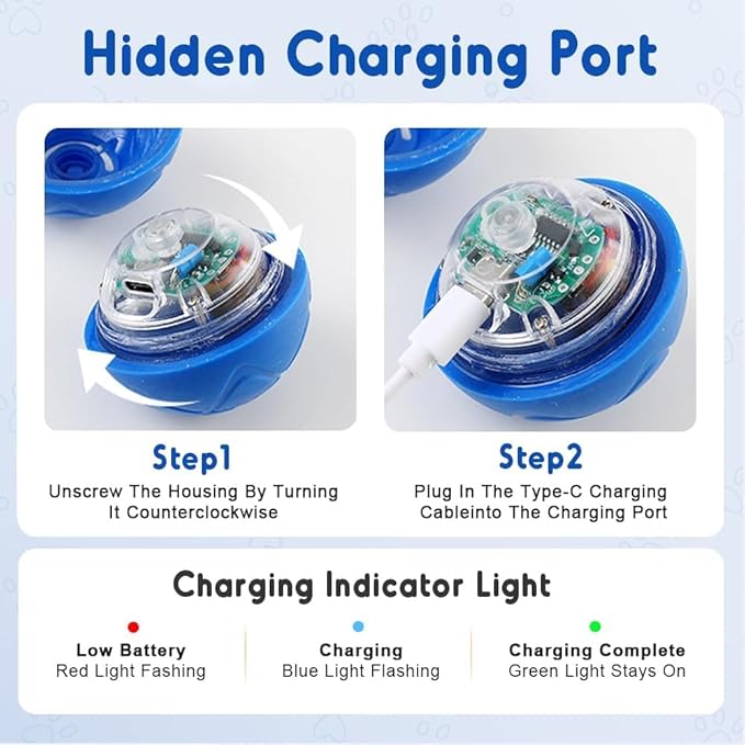 2PCS Shaky Ball Toy for Dogs, Interactive Dog BallToy, Vibrating Dog Balls, Smart Jumping BallToys, Fun Shaking Pet Bounce Electric Balls Automatic Moving Pet Toys for Dogs (Orange+Blue)