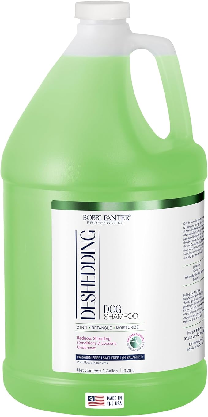 Bobbi Panter Dog Shampoo - Made in USA - All Natural Formula for Heavy Duty Deodorizing & Degreasing - Concentrated 25:1 for Professional Groomers - Fresh Clean Scent, 1 Gallon (Case of 4)