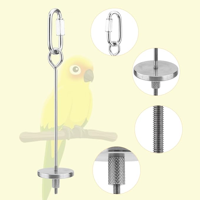 Hypeety Bird Fruit Vegetable Holder Stainless Steel Vegetable Skewer Hanging Food Feed Tool for Parrot Budgies Parakeet Cockatiels Conure Lovebirds Finch Canary Pigeon Hamster Rat Gerbil(7.9inch,20cm)
