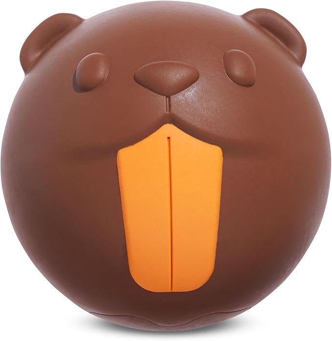 Barkbox Ricochet The Nutria Dog Toy – All-Rubber Design with Fun Squeak, Perfect for Enthusiastic Chewers and Durable Playtime