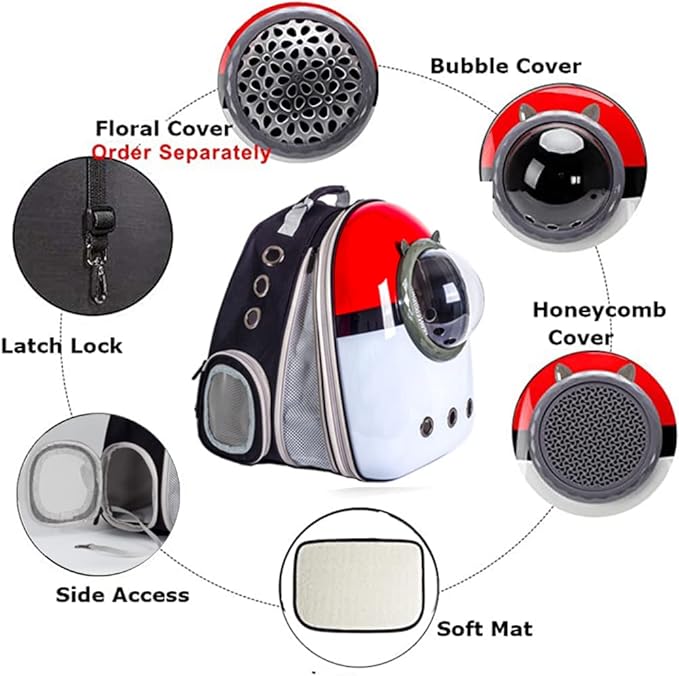 Front Expandable Cat Backpack Carrier, Large Cat Backpack Fits Up to 20 lbs, Backpack for Cats Kitten Small Puppy, Airline Approved Cat Bubble Backpack, Space Capsule Astronaut Backpack Carrier