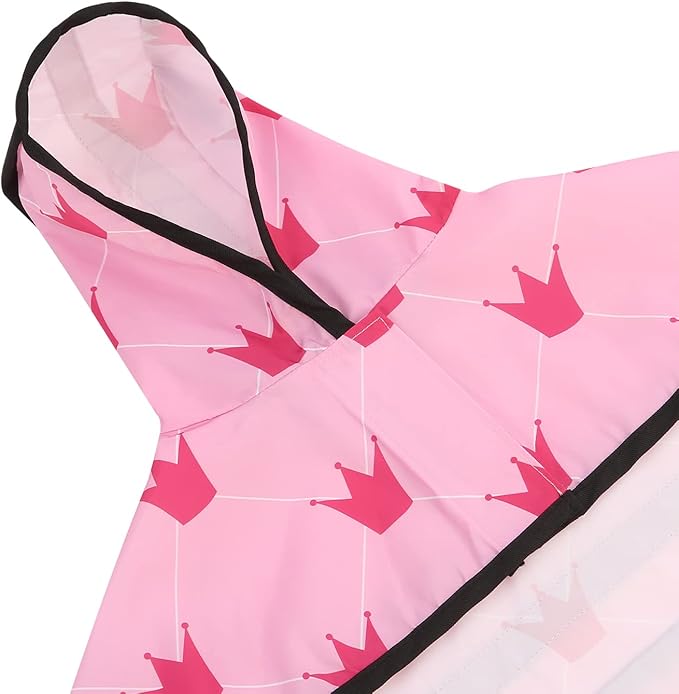 HDE Dog Raincoat Jacket Reflective Adjustable Hooded Pet Poncho Rain Coat with Leash Hole for Small to X-Large Dogs Princess - L