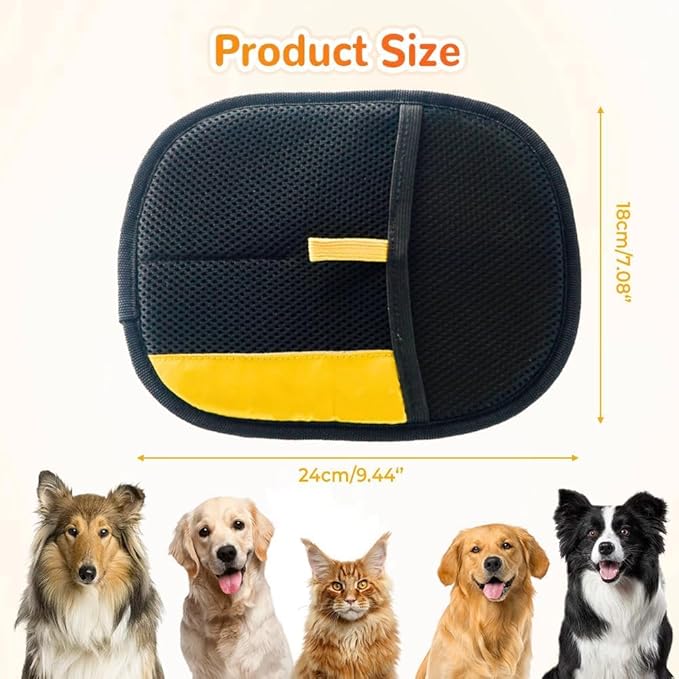 Pet Hair Remover Electrostatic Gloves, Reusable Removal Glove, Pet Hands on for Dogs, Cats & Horses Hair Fur Gentle Deshedding Mitt Massager Remover Double-Sided cat Grooming Gloves for Couch, Carpet