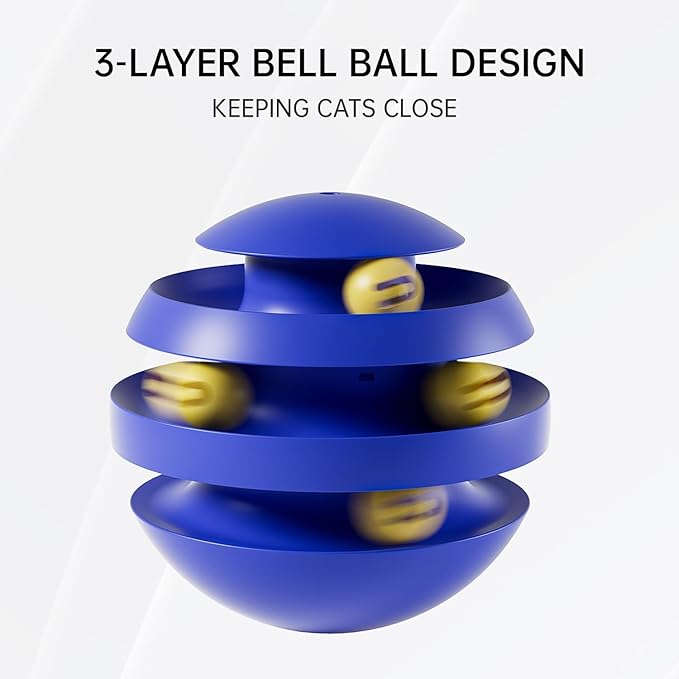Roly-Poly Round Interactive Toy for cat,Wobbling Tumbler Toys with Bell Toy for Indoor Cats Dark Green