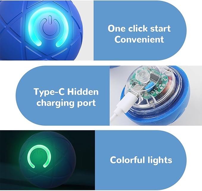 2025 New Shaky Ball Toy for Dogs, Vibrating Dog Ball, Shaking Dog Balls, Suitable for All Dogs 2PCS (Blue+Orange)