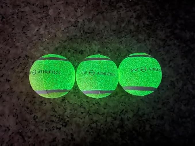 Glow in The Dark Tennis Balls for Dogs, Small-Medium Size, 3 Pack (Glow in The Dark)