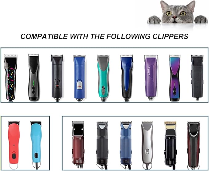 7FC+5FC+4FC Black Detachable Pet Dog Grooming Clipper Stainless Steel Blades Set,Compatible with Andis,Oster A5,Wahl KM10 Series Clippers,3 Pack