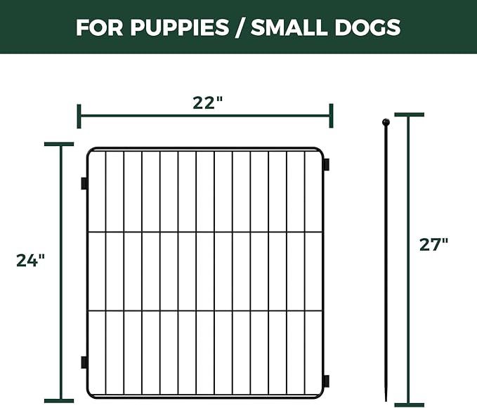 FXW MiniPaws Unleashed Dog Playpen for Yard & RV Camping, Expandable 24-inch 4 Panels for Puppies and Small Dogs, Portable for Indoor and Outdoor Use