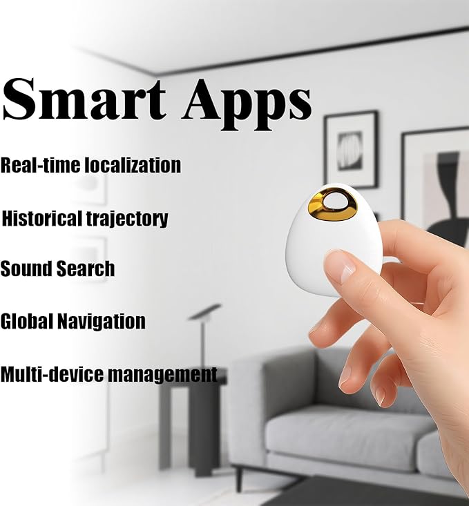 GPS Tracker for Dogs & Cats – Waterproof, Lightweight, Mini Real-Time Pet Locator with 1-Year Battery, No Subscription or SIM Required, Track History, iOS & Android Compatible