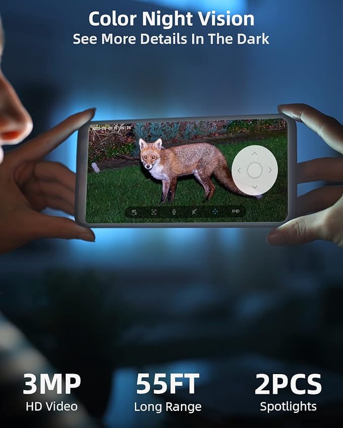 MUBVIEW Solar Security Cameras Wireless Outdoor, 2K 360° PTZ Battery Powered Outdoor Camera, 2.4Ghz WiFi Home Security Camera, Color Night Vision, Motion Detection, 2-Way Audio, Local/Cloud Storage