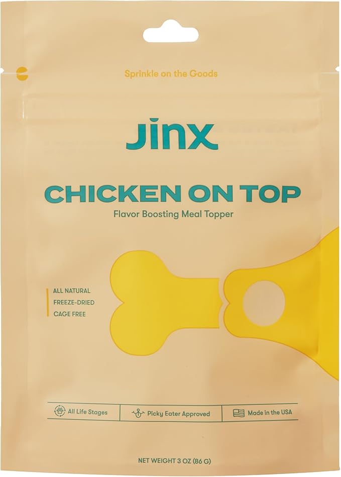 Jinx Premium Freeze-Dried Dog Food Toppers, Chicken on Top - Healthy & Natural Meal Toppers for Dogs with Real Chicken with Real Ingredients & No Fillers - Pet Products for All Lifestages - 3oz