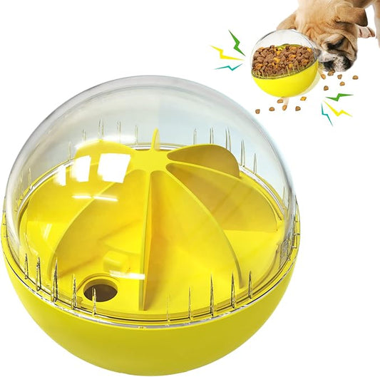 Dog Treat Ball, Dog Food Puzzle Slow Feeder Interactive Squeaky Mental Stimulation Toys, Cat Treat Dispenser Puzzle Toys Active Rolling Balls for Medium/Large Dog Breeds