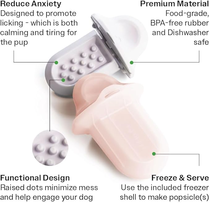 Diggs Groov Crate Training Aid for Puppies and Nervous Dogs – Calming Lick Mat for Crate Training & Separation – Puppy Enrichment Toy with Freezer Shell – BPA-Free – (Lilac)