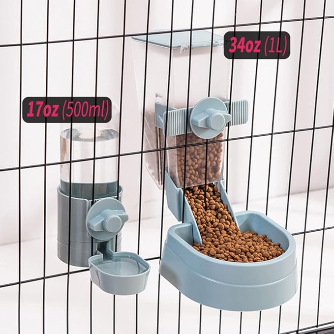 17oz No Leak Rabbit Waterer Feeder, No Drip Water Feeder Water Bowl for Guinea Pig Hamster Chinchilla Ferret Small Animal