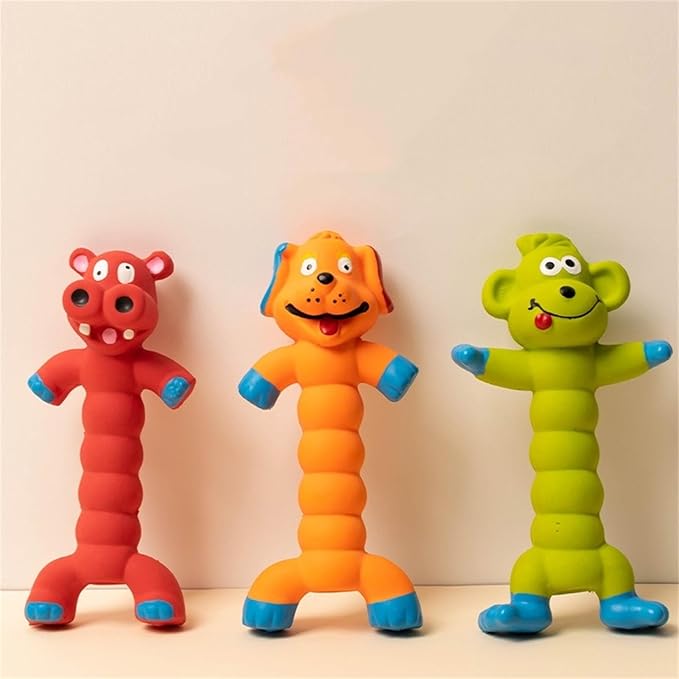 Squeaky Toy for Dogs, Cute Pet Chewing Teething Pet Toy Latex Chew Toys Convex Design for Puppy Small Medium Large Dogs, Interactive Dog Toys for Aggressive Chewers (Green)