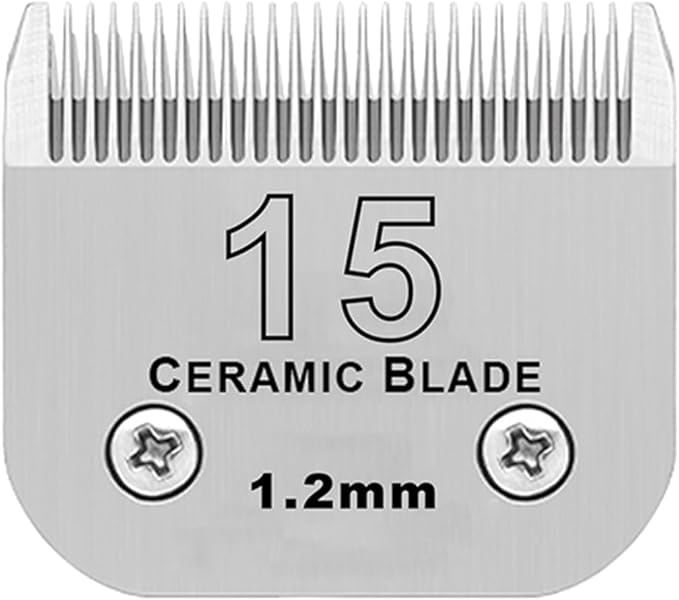 Detachable Pet Dog Grooming Clipper Ceramic Blades,Compatible with Size-15 Cut Length 3/64-Inch(1.2mm),Compatible with andis/Oster A5/Wahl KM10 Series Clippers