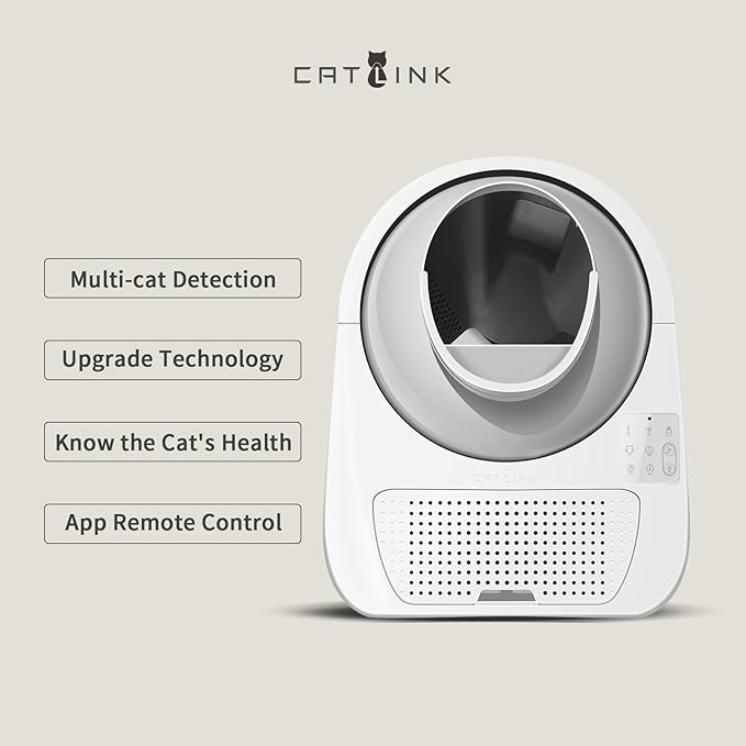 CATLINK Self Cleaning Automatic Litter Box for Cats 3.5~22lbs-APP Control,Double Odor Removal-Extra Large with 40 Liners&1 Carbon Filter Box Included -Smart Robot Cat Litter Box (New Version)