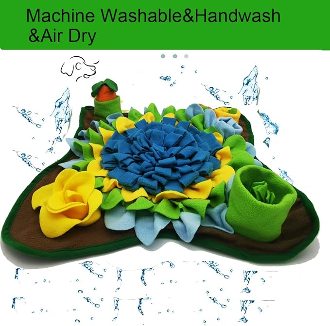 Dogs Snuffle Mat Pet Feeding Mats Puppy Sniffing Pad,Cat Doggies Interactive Puzzle Toys for Multiple Breeds Encourages Natural Foraging Skills,Training and Stress Release (Blue-01)