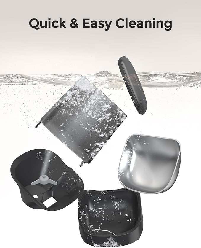 Cat Feeder Automatic - Cat Food Dispenser MeowServe S20, Auto Dog Feeder with Stainless Steel Bowl, 5L Pet Feeder with Patented Anti-Jam Port, App, Dual Lock Lid, Dual-Band WiFi & Power Supply