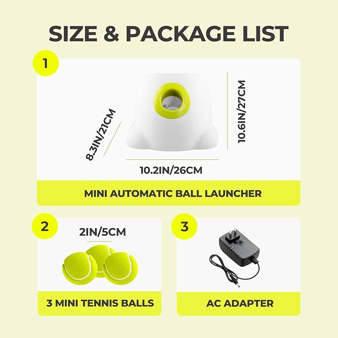 ALL FOR PAWS Automatic Dog Ball Launcher, Interactive Ball Thrower Dog Toys Includes 3pcs Tennis Balls for Small/Medium Dogs