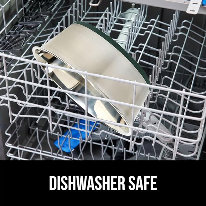 GORILLA GRIP Set of 2 Dog Bowls, Heavy Duty Metal Food and Water Bowl for Feeding Dogs and Cats, Dishwasher Safe, Rust Resistant Stainless Steel, BPA Free Rubber Base, Holds 2 Cups (16 fl oz), Green