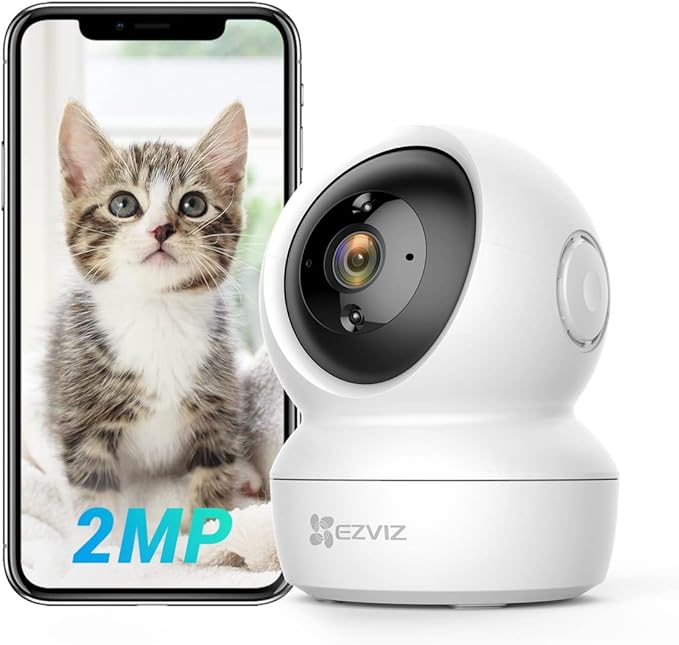EZVIZ Security Camera Pan/Tilt 1080P Indoor Dome, Smart IR Night Vision, Motion Detection, Auto Tracking, Baby/Pet Monitor, 2-Way Audio, Works with Alexa and Google(C6N)