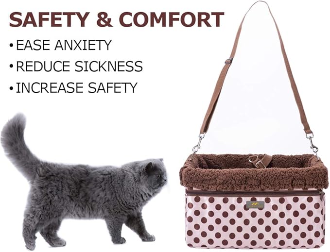 Dog Car Seats for Small Dogs, Upgrade Dog Booster Seat with Metal Frame Construction with Double-Layer Oxford, Perfect for Small Pets,XL-UP TO 20LBS