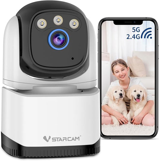 VSTARCAM 4MP Indoor Security Camera, Dual-Band WiFi (2.4GHz/5GHz),2.5K, 360° Pan-Tilt,Baby Monitor, Pet Camera,AI Human Detection, Person Tracking, Full-Color Night Vision, Two-Way Audio