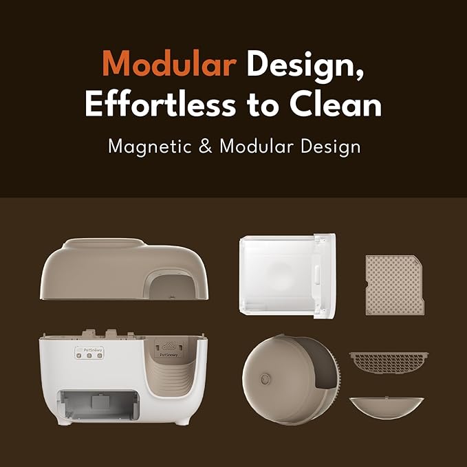 Self-Cleaning Automatic Cat Litter Box with Odor Control TiO2 System, Robot Litter Box with Auto-Packing, App Control, Large Cats & Multiple Cats (2025 Premium Version)