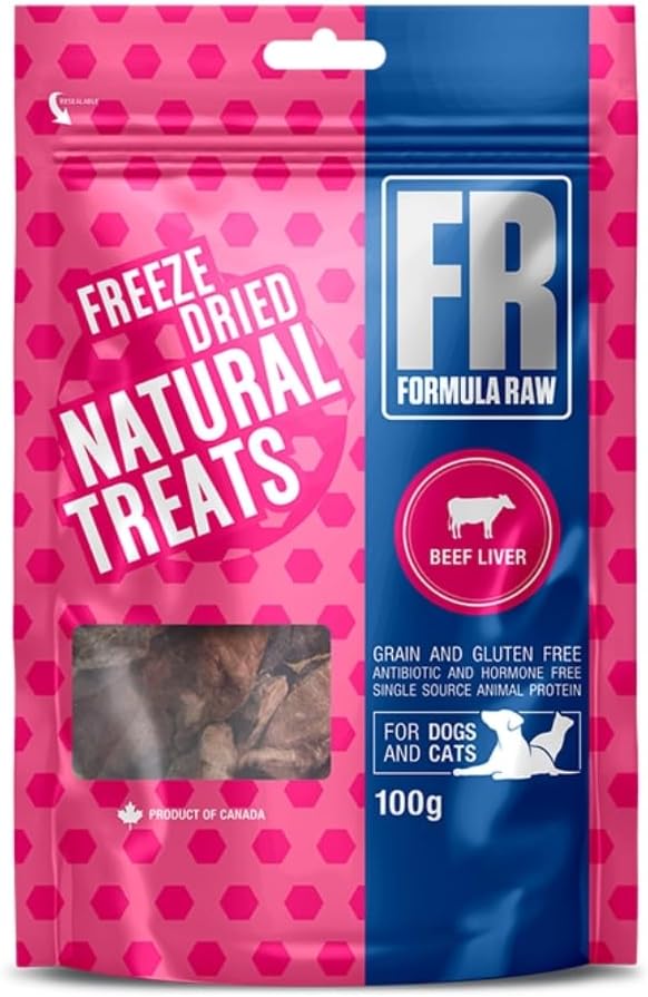 Freeze-Dried Beef Liver Pet Treats – Single Ingredient, High Protein Natural Snack for Dogs and Cats – Grain-Free, All Life Stages, Training & Reward Use