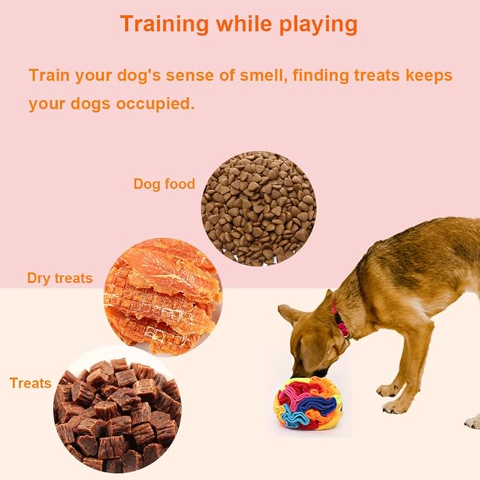 Snuffle Ball - Snuffle Ball for Small Dogs, Interactive Dog Toys to Keep Them Busy, Puppy Dog Puzzle Toy with Storage Bag Machine Washable
