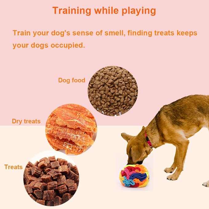 Snuffle Ball - Snuffle Ball for Dogs, Interactive Dog Toys to Keep Them Busy, Puppy Dog Puzzle Toy with Storage Bag Machine Washable