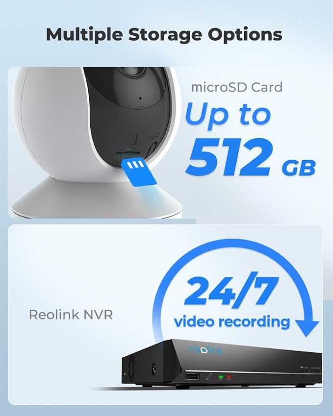 REOLINK 2K Indoor Security Camera E1, Plug-in 2.4G Wireless WiFi for Baby/Pet Monitor with Phone app, 360 Degree Dog Camera with Person/Pet Detection, Night Vision, 2-Way Talk, Local Storage