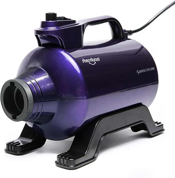High Velocity Professional Dog Pet Grooming Hair Drying Force Dryer Blower 5.0HP (Super Cyclone) SHD-2600P (Purple)