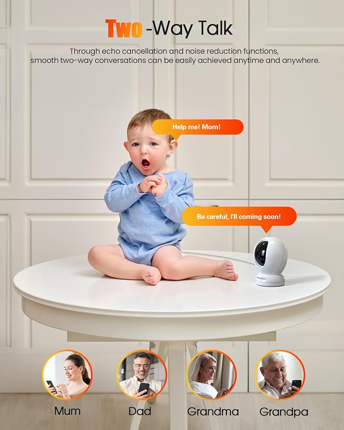 usogood 2.5K Indoor Camera for Home Security, 360°Pet Camera Indoor with Phone App,Support 5G/2.4Ghz Wifi,Dog Camera with Speaker, Auto Motion Tracking Detection,2-Way Audio,Works with Alexa,Best Gift