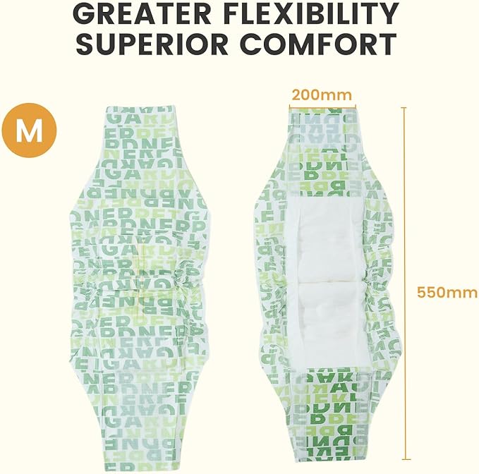 Gardner Pet Male Dog Diapers Disposable 30 Ct, Male Dog Wraps with Wetness Indicator & Flashdry Gel Technology, Dog Diapers Male for Puppy Training, Marking, Incontinence, Travel - Medium