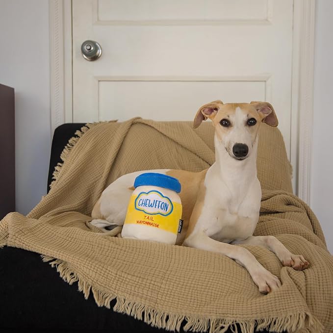 Dog Enrichment Toys, Interactive Mayonnaise Jar Puzzle, Snuffle Toy for Mental Stimulation, Hide and Seek Crinkle Toy for All Dog Sizes