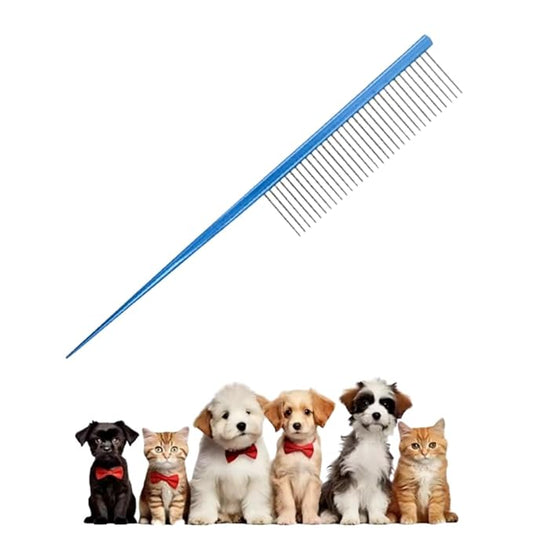PetPhindU Hair Comb - Stainless Steel Dog Hair Comb for Home Grooming, Removes Float Hair and Dirt, Prevents Entanglement, Massages and Promotes Blood Circulation, Blue