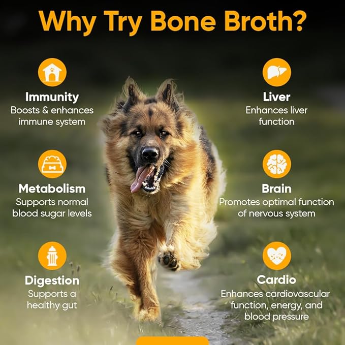 iHeartDogs Bone Broth & Collagen for Dogs - Bone Broth & Mushroom Gold Powder Supplement for Immune System Support, Improved Mobility & Flexibility and Natural Detox - Turkey Tail Mushroom for Dogs