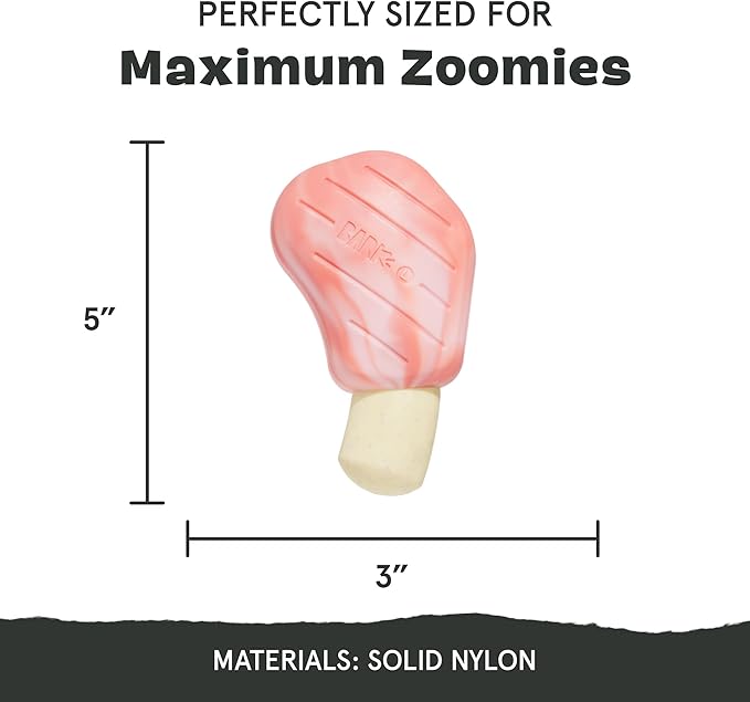 Barkbox Pork Chomp Dog Toy for Durable Tough Nylon Construction with a Gnaw-Friendly Texture, Perfect for Long-Lasting Chewing Fun - Medium