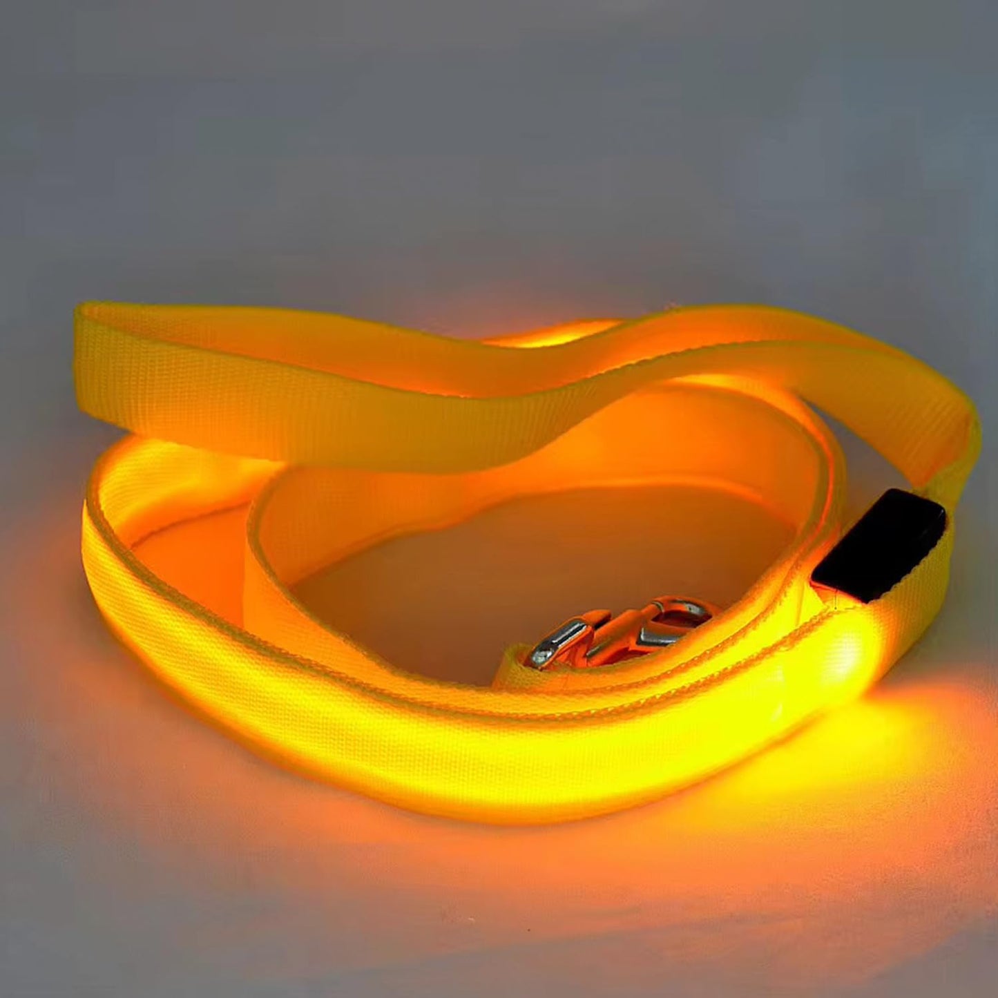 Generic Pet Led Dog Glow in Dark Adjustable Luminous Collar Rechargable Light Up Dog Leashes (Yellow)