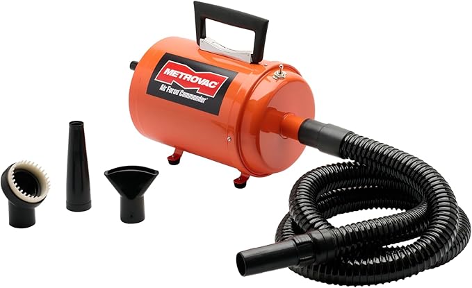 METROVAC AFTD-3: Air Force Commander 2-Speed Dryer - Orange | 4.0 HP | Professional Pet Grooming Blower | Made in USA