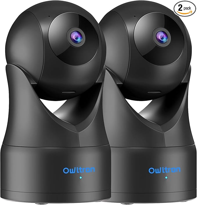 owltron Security Camera Indoor 2K, 360 Pan/Tilt Home Security Cameras with Motion Detection, Pet Cam WiFi with Phone App, Baby Monitor with Night Vision & Two Way Audio, 2 Pack