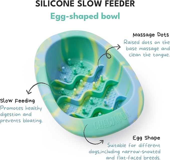 Interactive Dog&Cat Lick Mat Bowls, BPA-Free Silicone Dog Slow Feeder with Suction Cups, Non Slip Food Bowl for Dogs and Cats, Reduces Boredom and Anxiety, Dishwasher Safe, Green Small