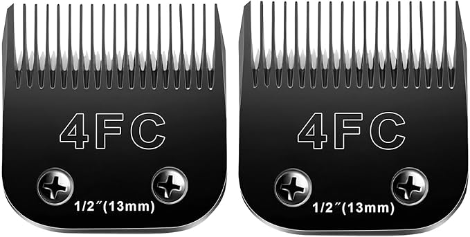 4FC Blades Dog Grooming Blades Compatible with Andis/Oster A5/Wahl KM-10 Series Dog Clippers,Detachable Clipper Replacement Blade,Black(4FC/2PCS)
