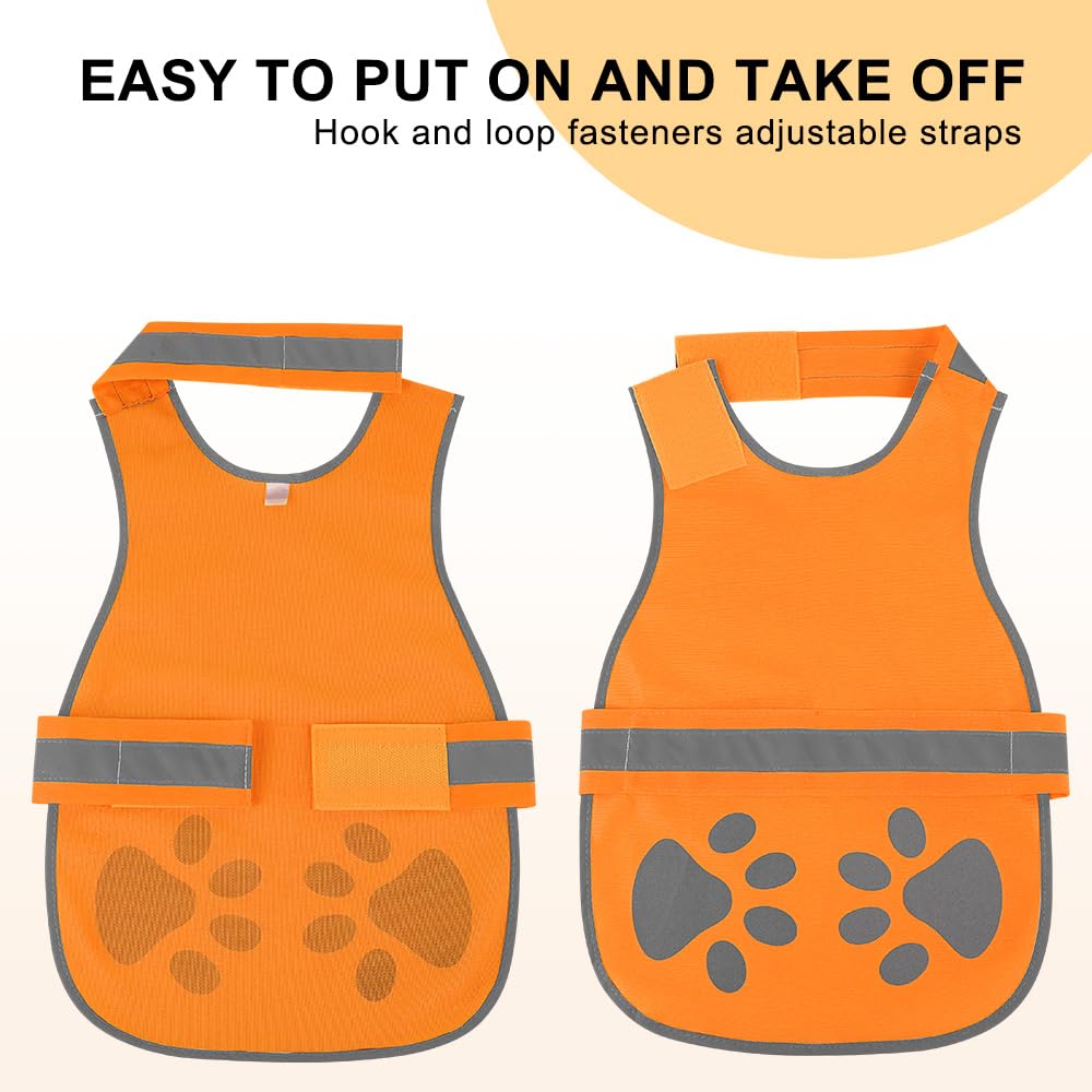 HIGO Reflective Dog Vest - Breathable Dog Safety Jacket, High Visibility Dog Hunting Vest, Adjustable Dog Coat for Outdoor Walking Jogging Camping (Orange, Small)