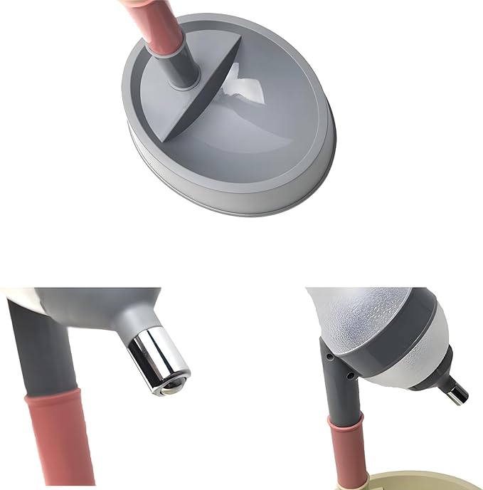 NACOCO Pet Standing Water Dispenser Cat Dog Standing Bowl with Detachable Pole Automatically Feeding Water Height Adjustable(Grey-Pink)