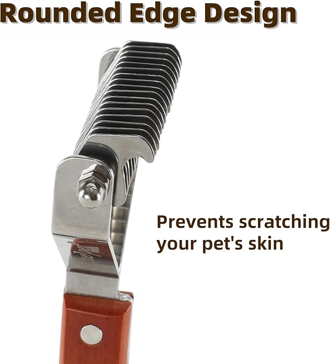 Dog Rake for Undercoat & Stainless Steel Shedding Comb for Long Hair Dogs and Cats Undercoat Rake Grooming Tool Set for Large Dog Horse Cat