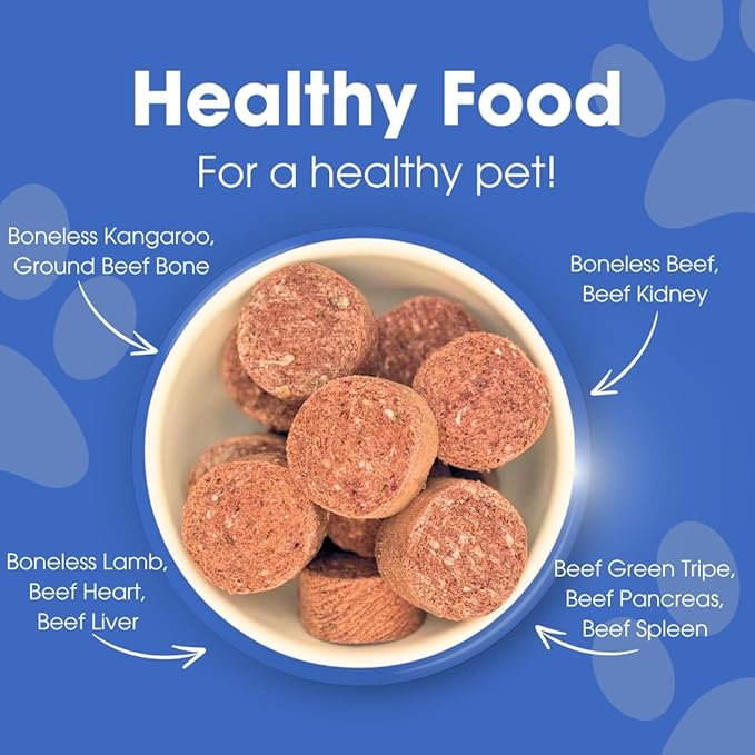 Freeze-Dried Raw Cat Food - Kangaroo & Lamb Formula, High Protein, Grain-Free, Whole Ingredients, No Additives, Meal Mixer or Topper - Supports Healthy Digestion, Coat, and Joints